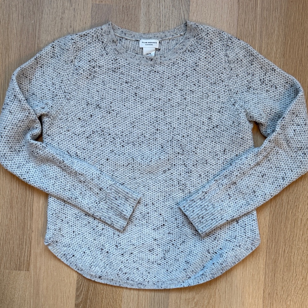 Club Monaco Light Gray Speckled Women's Cashmere Sweater